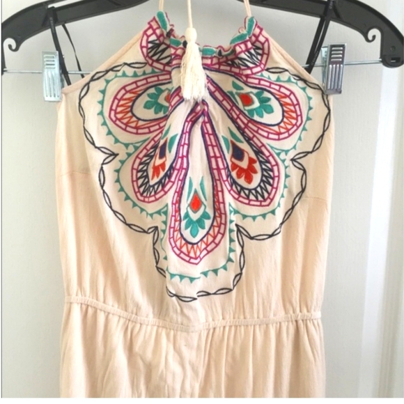 Forever  21 Embroidered Halter Maxi Dress - Picture 1 of 6